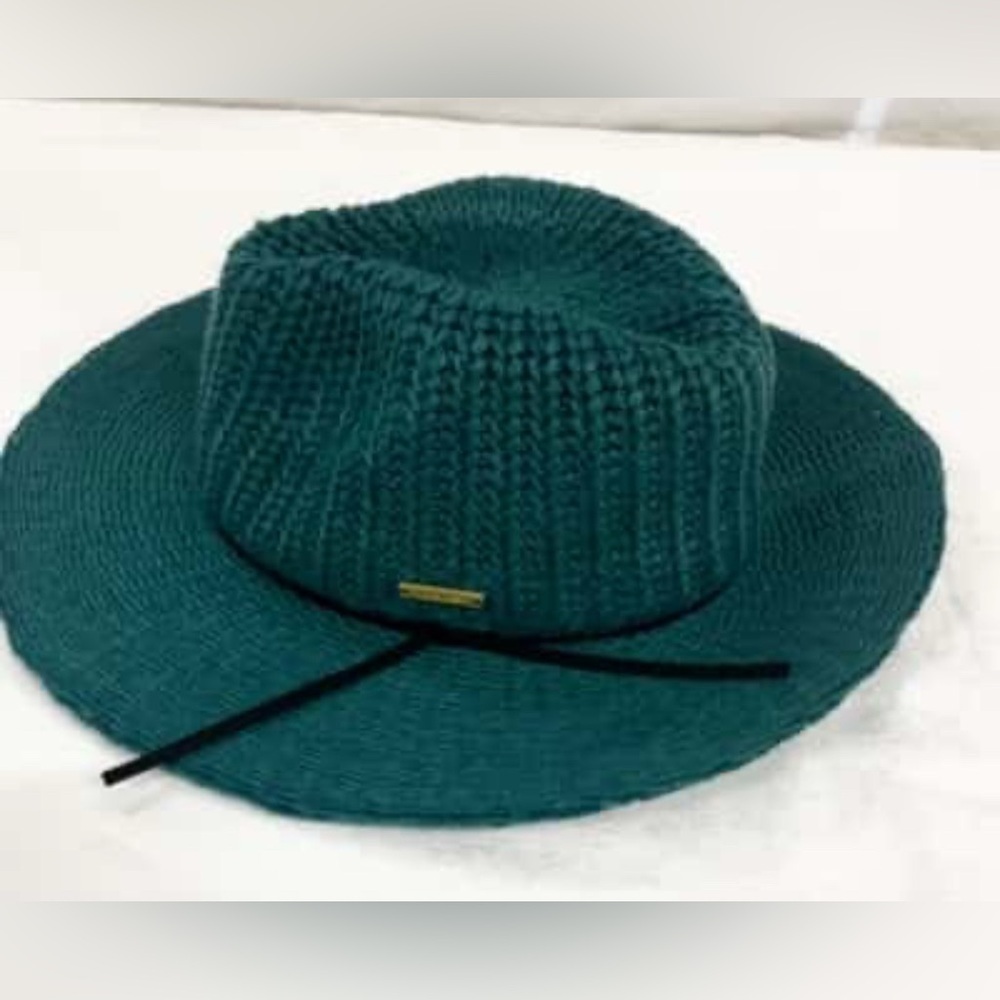 Nine West Teal Knit Hat with Black Band